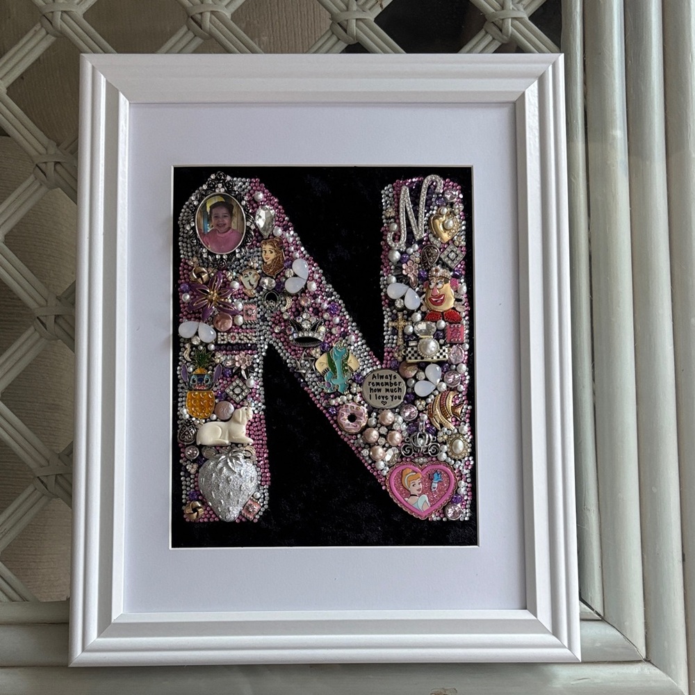 Upcycled Jewelry Initial Art